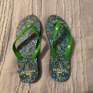Coach Floral Flip-Flops – Size 7/8 – Barely Worn